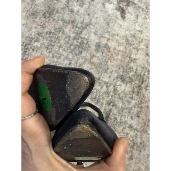 Yves Saint Laurent vintage black satin heels size 7 Classic Party Wedding Guest - Picture 6 of 9